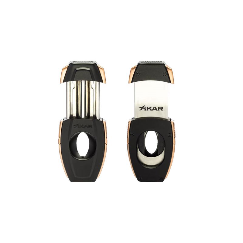 XIKAR FLIP DUAL V SHAPED AND STRAIGHT CUT CIGAR CUTTER BLACK & BRONZE COLOUR (XI-160BKBZ) - Image 2