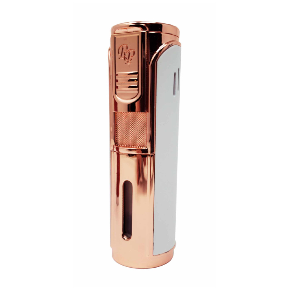 Rocky Patel Envoy 5 Flames Jet Lighter – Rose Gold & White